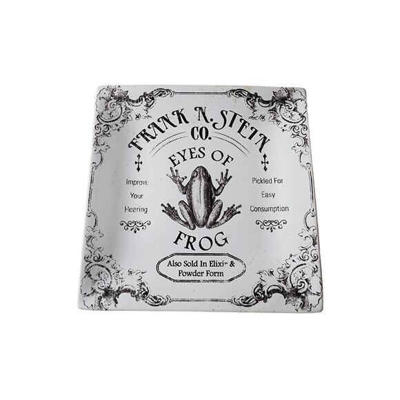 222 FIFTH HALLOW APOTHECARY "Eyes of Frog" 8" Square Salad Plate - Picture 1 of 6